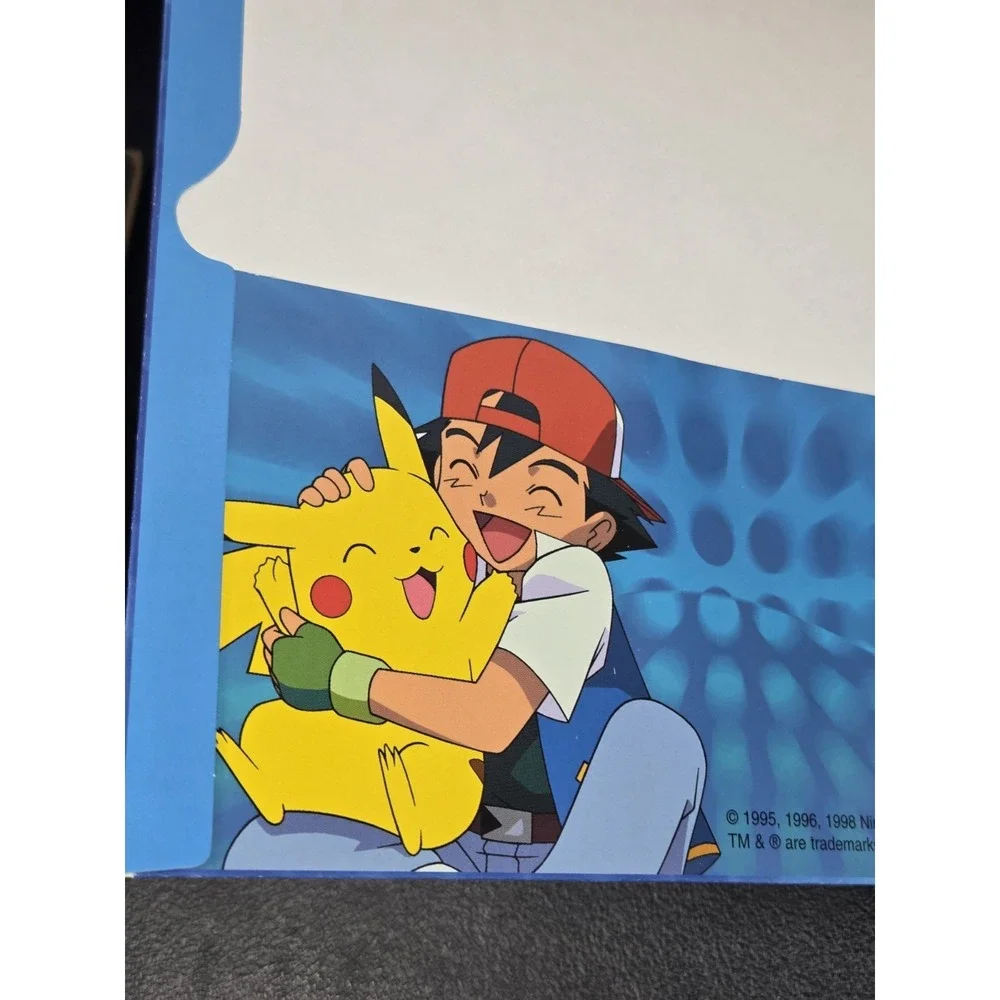 Pokemon 1998 Vintage 2 pocket Folder Portfolio Ash Pikachu Rare New Old Stock